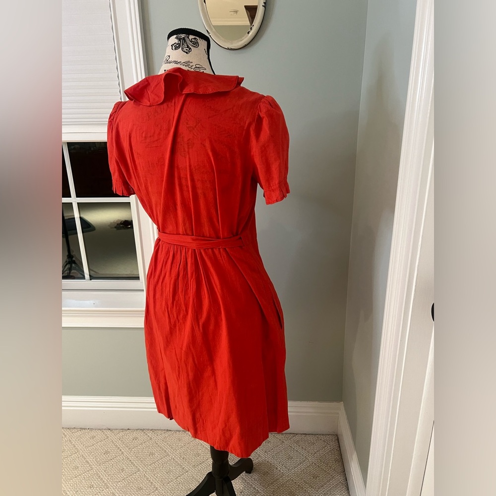Nougat London Coral Ruffle Wrap Dress | Size 2 | Pockets | Like New - Picture 5 of 10